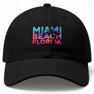 Miami Beach Florida Proud Baseball Cap Floridian Retro Palms Trees