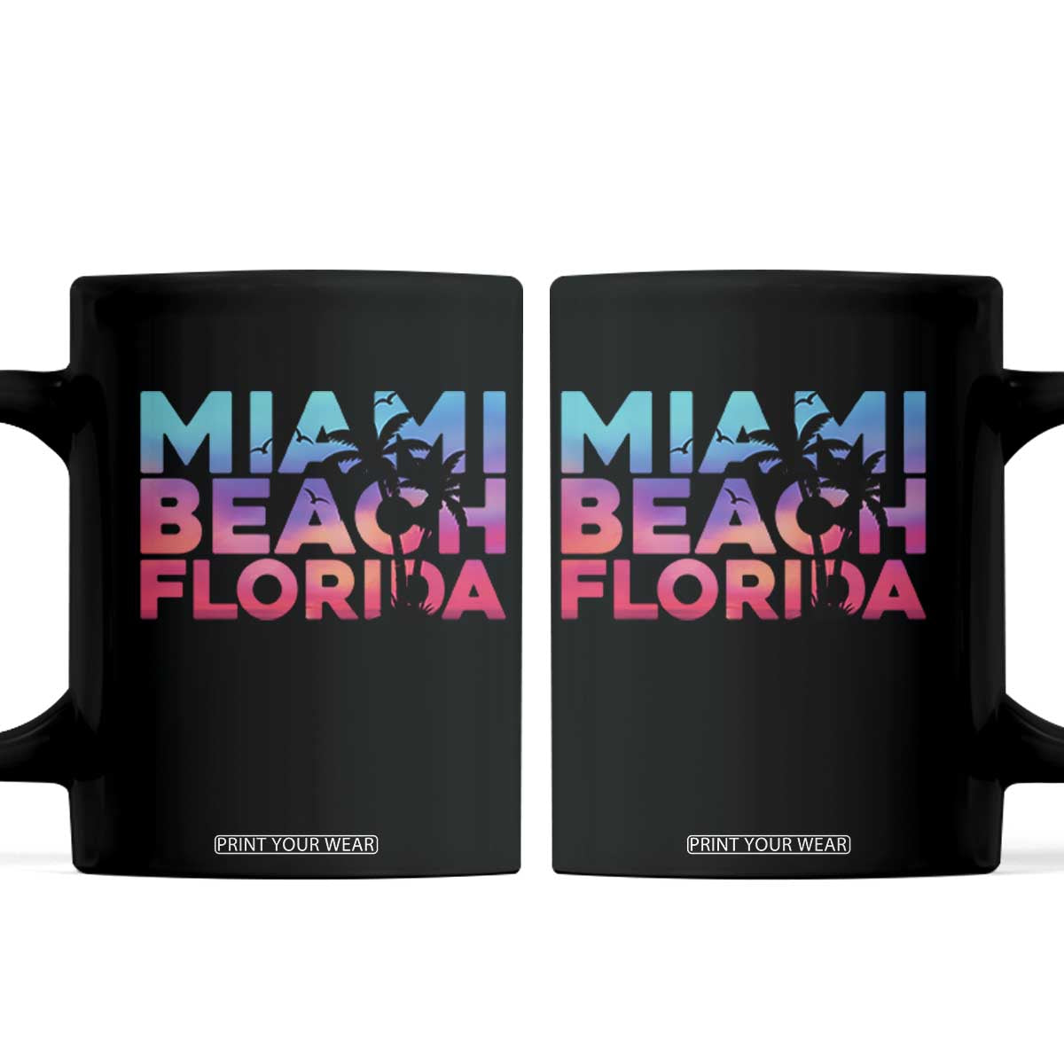 Miami Beach Florida Proud Coffee Mug Floridian Retro Palms Trees