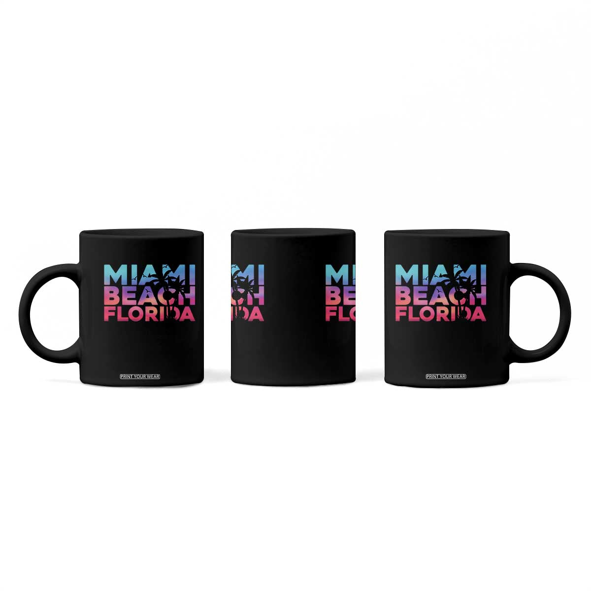 Miami Beach Florida Proud Coffee Mug Floridian Retro Palms Trees
