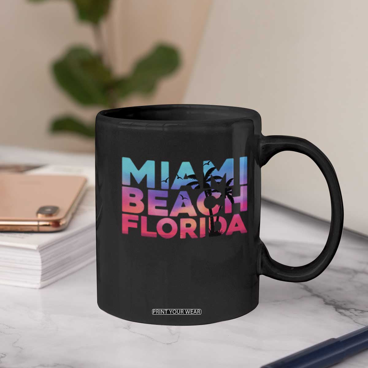 Miami Beach Florida Proud Coffee Mug Floridian Retro Palms Trees