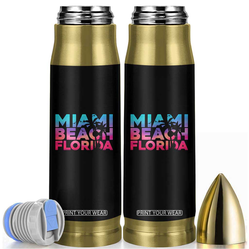 Miami Beach Florida Proud Bullet Tumbler Floridian Retro Palms Trees