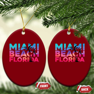 Miami Beach Florida Proud Ceramic Ornament Floridian Retro Palms Trees