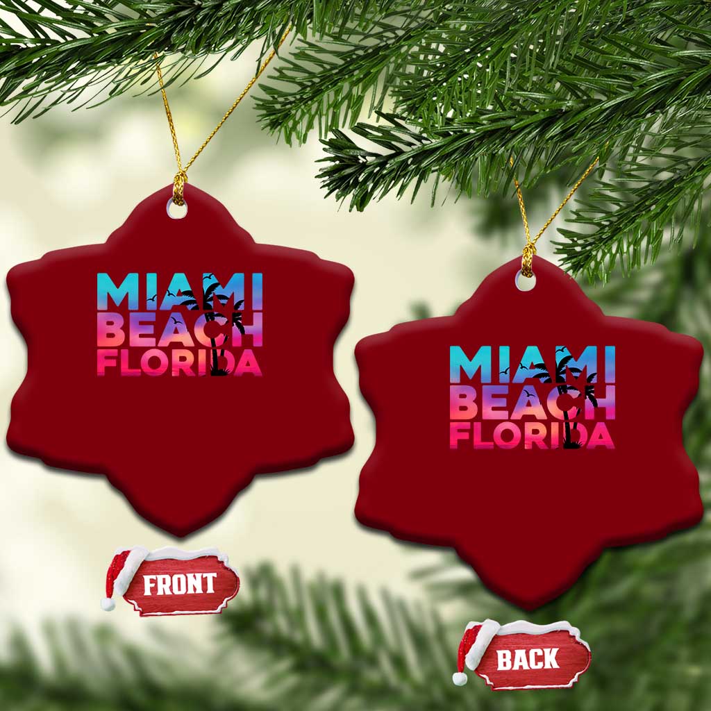 Miami Beach Florida Proud Ceramic Ornament Floridian Retro Palms Trees