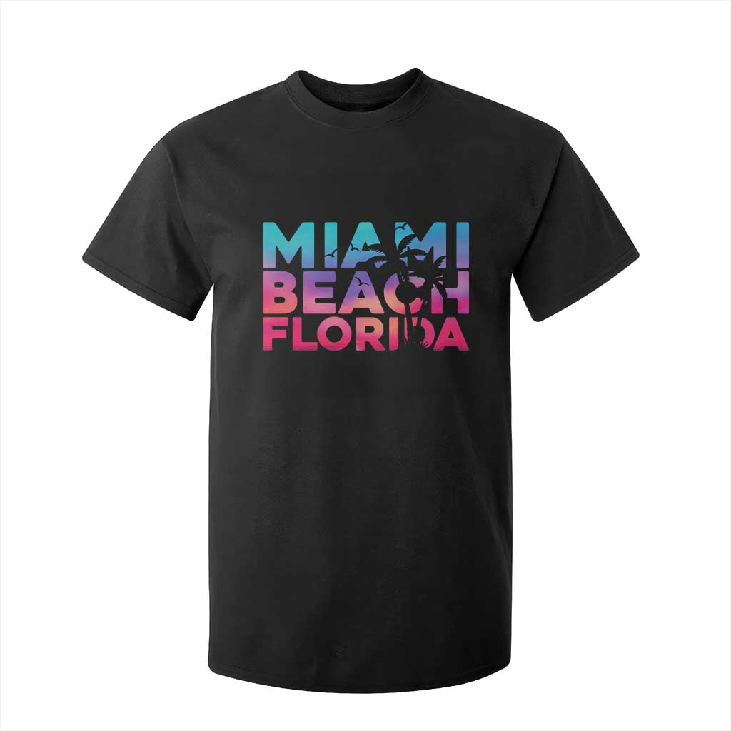 Miami Beach Florida Proud T Shirt For Kid Floridian Retro Palms Trees
