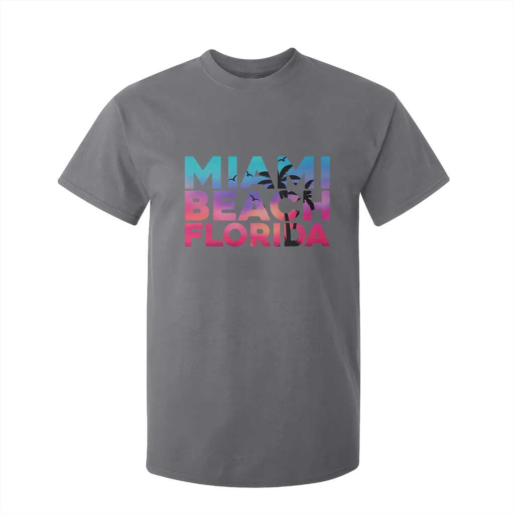 Miami Beach Florida Proud T Shirt For Kid Floridian Retro Palms Trees