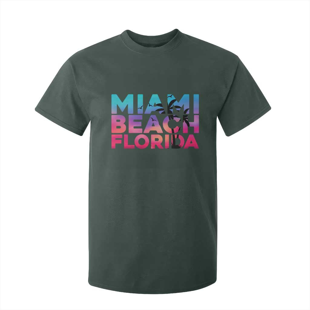 Miami Beach Florida Proud T Shirt For Kid Floridian Retro Palms Trees