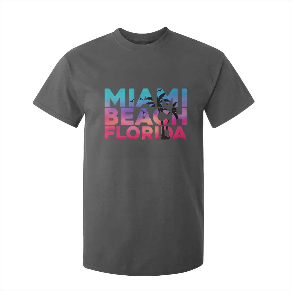 Miami Beach Florida Proud T Shirt For Kid Floridian Retro Palms Trees
