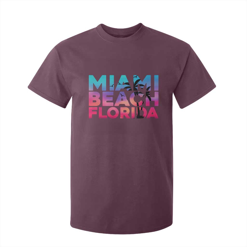 Miami Beach Florida Proud T Shirt For Kid Floridian Retro Palms Trees