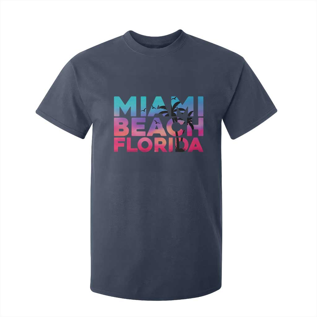 Miami Beach Florida Proud T Shirt For Kid Floridian Retro Palms Trees