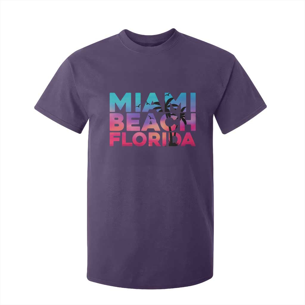 Miami Beach Florida Proud T Shirt For Kid Floridian Retro Palms Trees