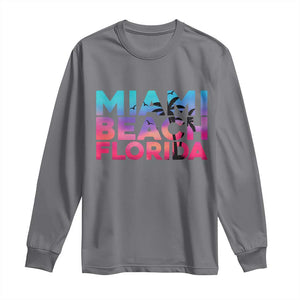 Miami Beach Florida Proud Long Sleeve Shirt Floridian Retro Palms Trees