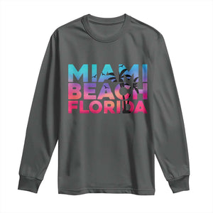 Miami Beach Florida Proud Long Sleeve Shirt Floridian Retro Palms Trees
