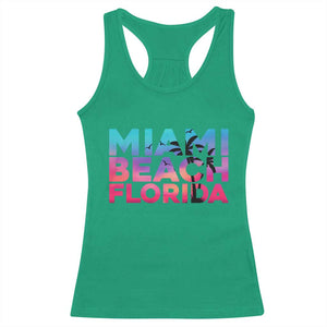 Miami Beach Florida Proud Racerback Tank Top Floridian Retro Palms Trees