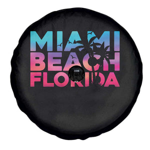 Miami Beach Florida Proud Spare Tire Cover Floridian Retro Palms Trees