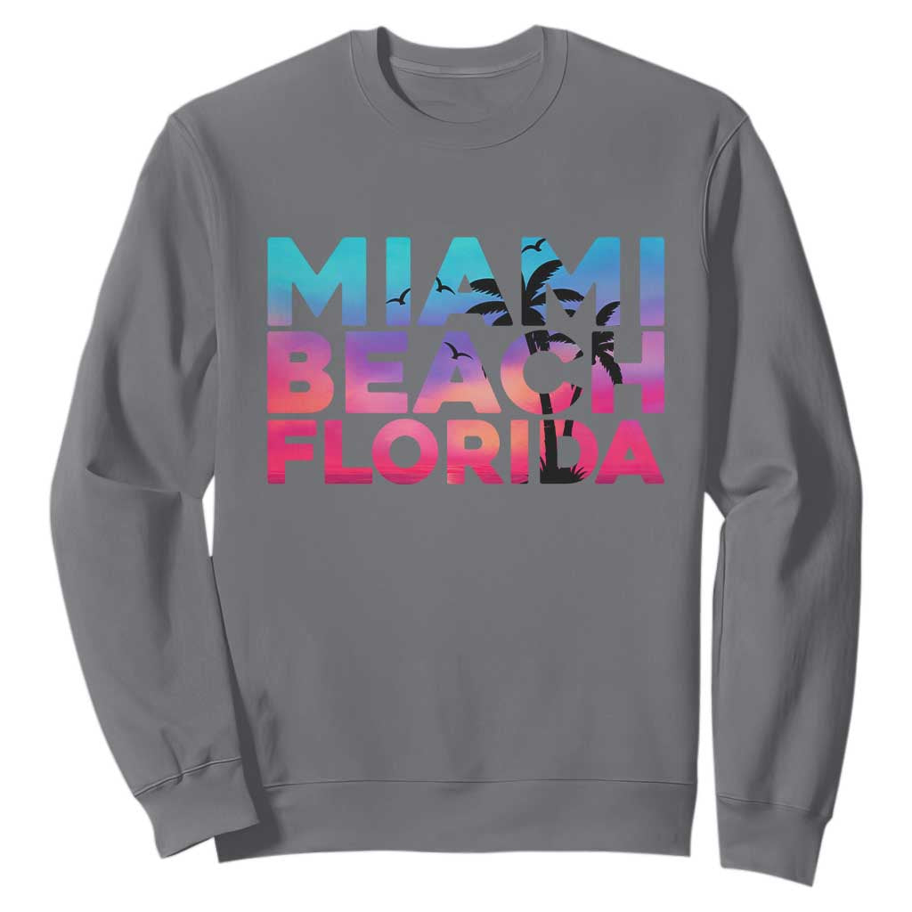 Miami Beach Florida Proud Sweatshirt Floridian Retro Palms Trees