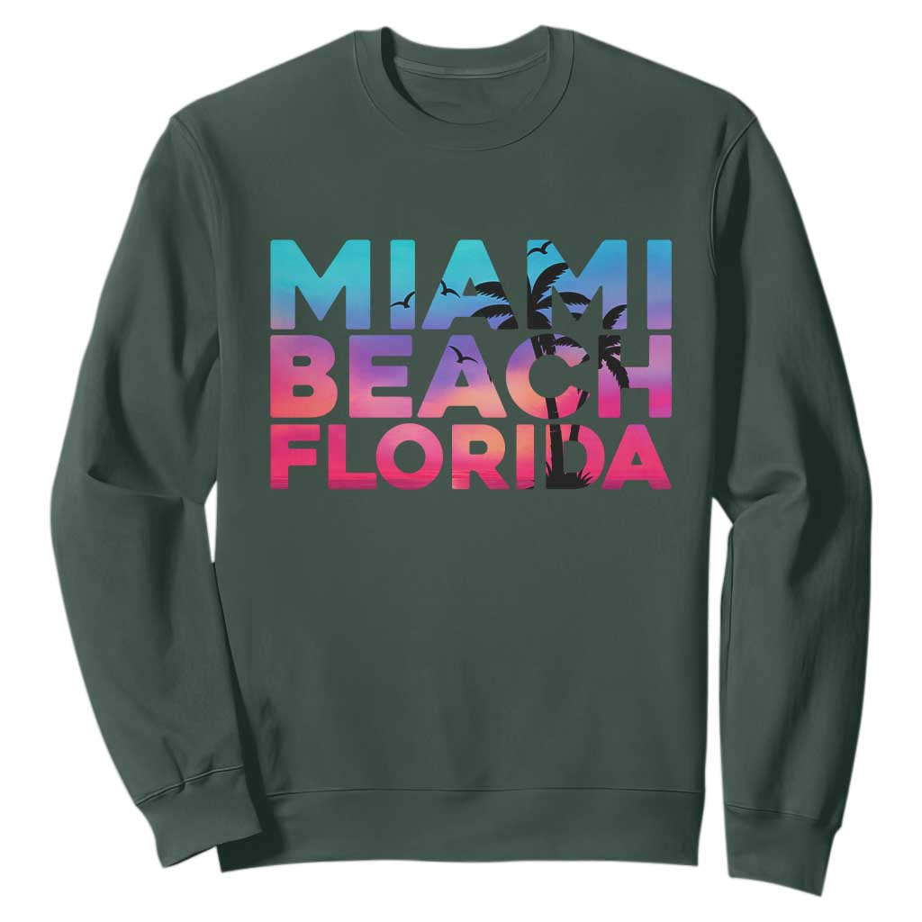 Miami Beach Florida Proud Sweatshirt Floridian Retro Palms Trees