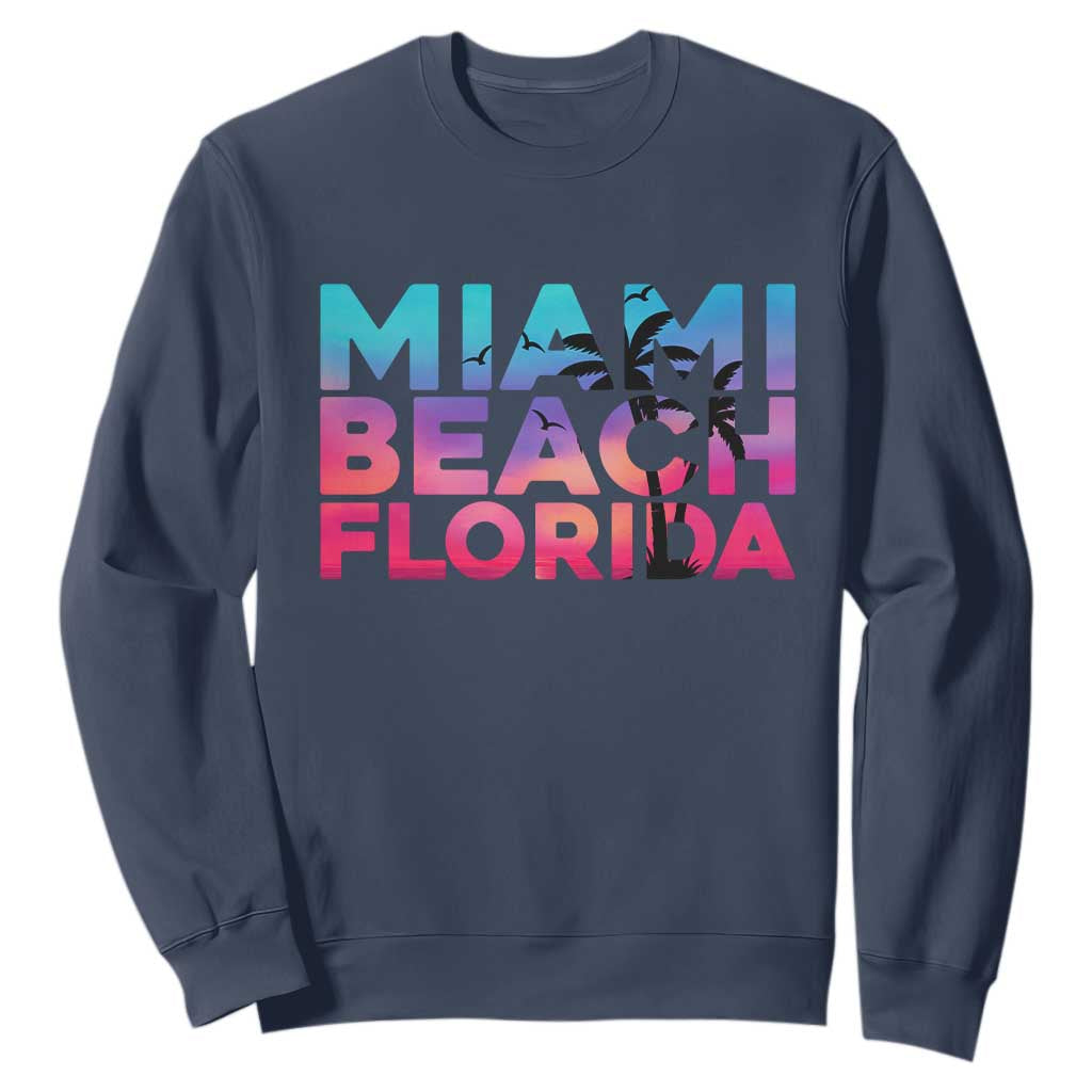 Miami Beach Florida Proud Sweatshirt Floridian Retro Palms Trees