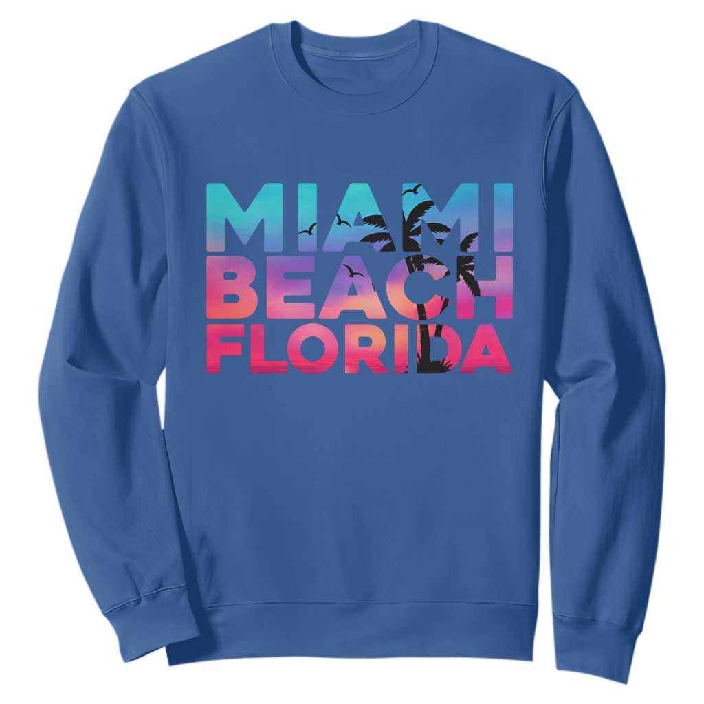 Miami Beach Florida Proud Sweatshirt Floridian Retro Palms Trees
