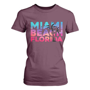 Miami Beach Florida Proud T Shirt For Women Floridian Retro Palms Trees