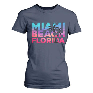 Miami Beach Florida Proud T Shirt For Women Floridian Retro Palms Trees