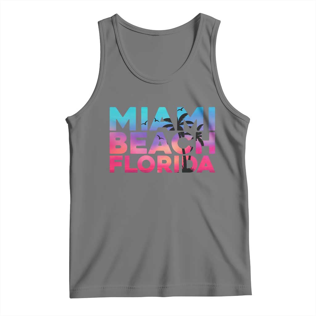 Miami Beach Florida Proud Tank Top Floridian Retro Palms Trees
