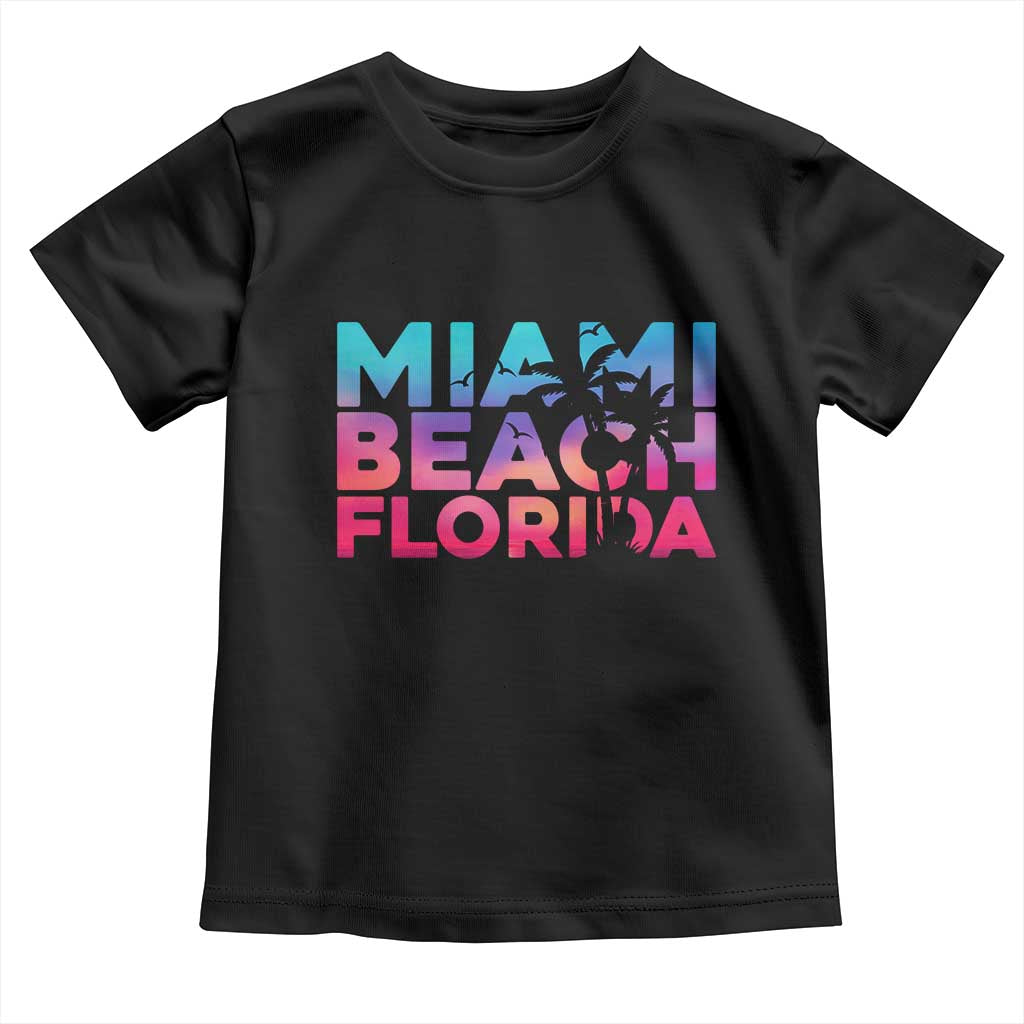 Miami Beach Florida Proud Toddler T Shirt Floridian Retro Palms Trees TS14 Black Print Your Wear