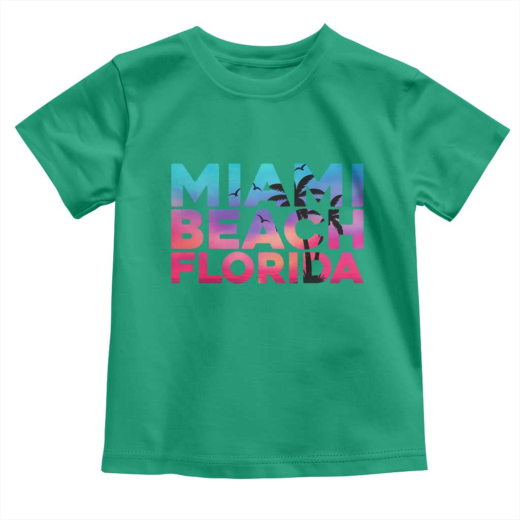 Miami Beach Florida Proud Toddler T Shirt Floridian Retro Palms Trees