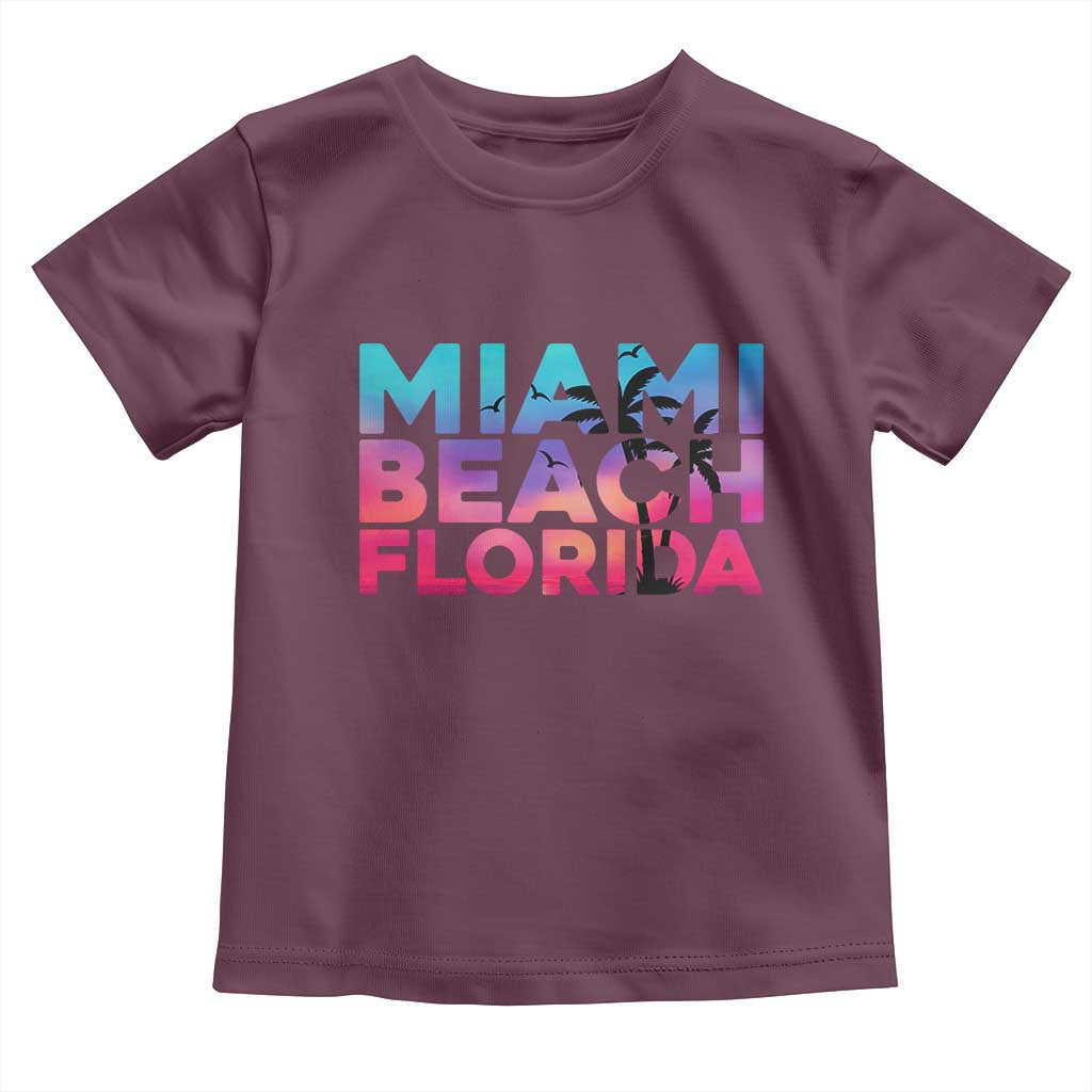 Miami Beach Florida Proud Toddler T Shirt Floridian Retro Palms Trees
