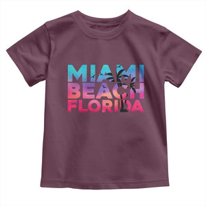 Miami Beach Florida Proud Toddler T Shirt Floridian Retro Palms Trees