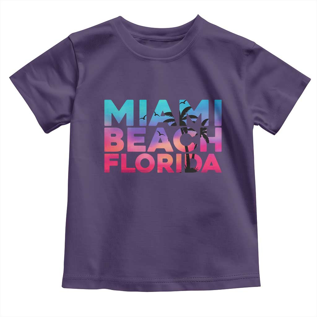 Miami Beach Florida Proud Toddler T Shirt Floridian Retro Palms Trees