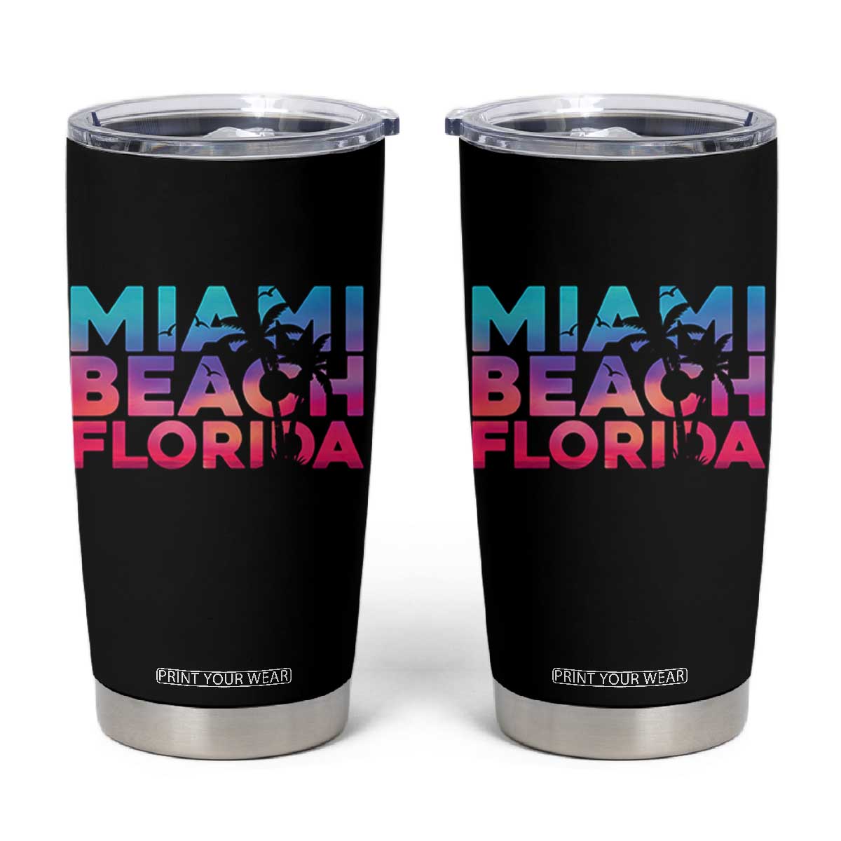 Miami Beach Florida Proud Tumbler Cup Floridian Retro Palms Trees