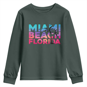 Miami Beach Florida Proud Youth Sweatshirt Floridian Retro Palms Trees