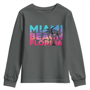 Miami Beach Florida Proud Youth Sweatshirt Floridian Retro Palms Trees
