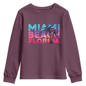 Miami Beach Florida Proud Youth Sweatshirt Floridian Retro Palms Trees