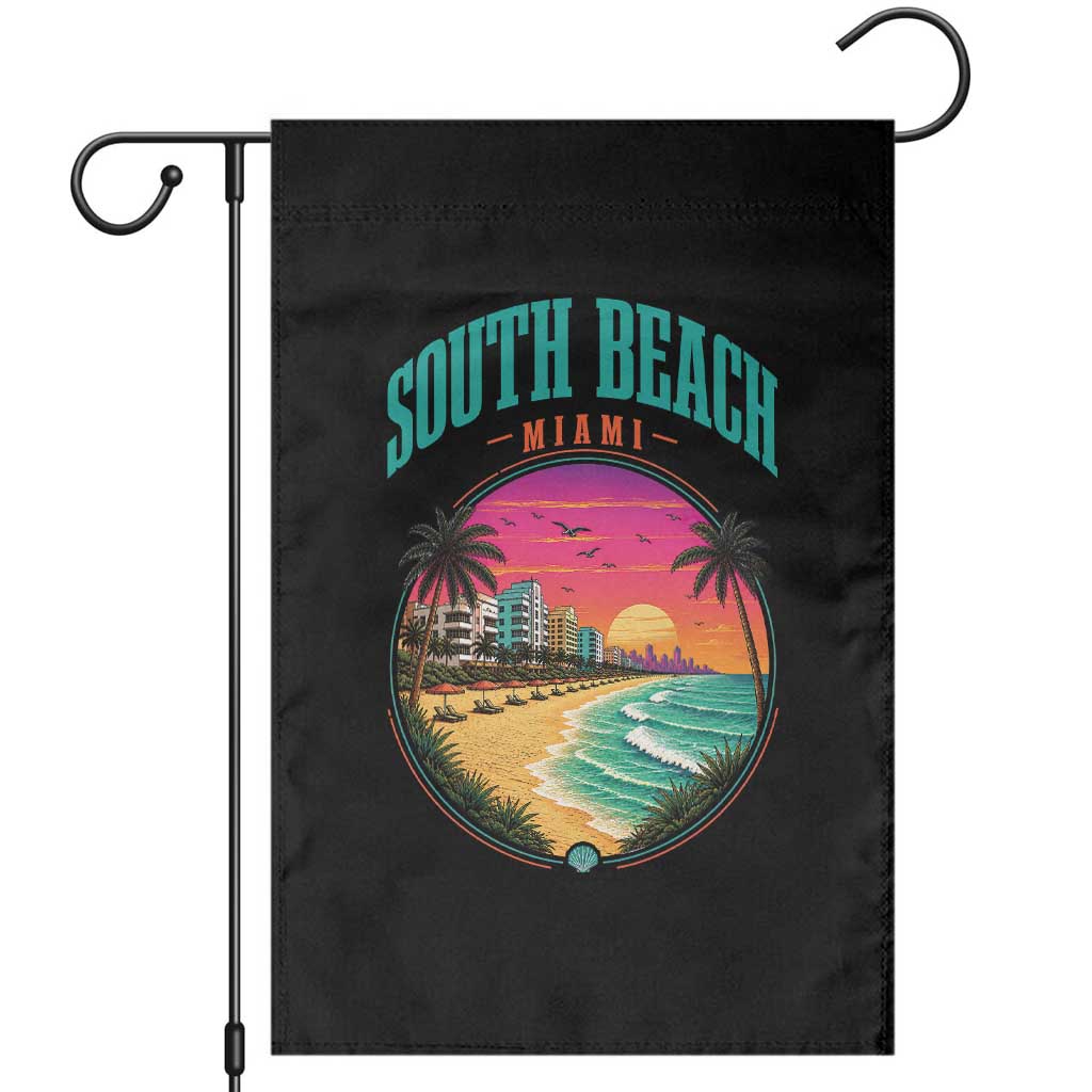 South Beach Miami Garden Flag Retro Florida USA Souvenir Gift