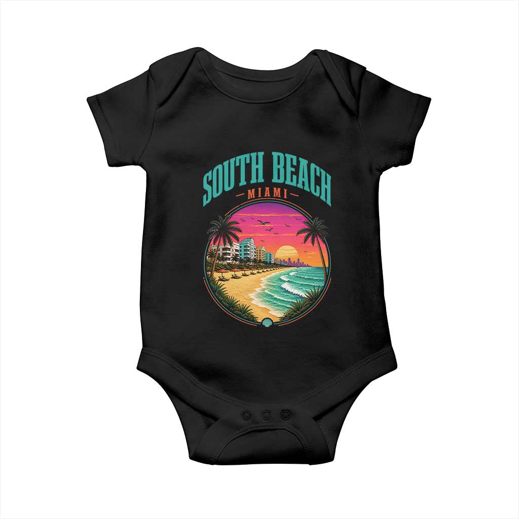 South Beach Miami Baby Onesie Retro Florida USA Souvenir Gift