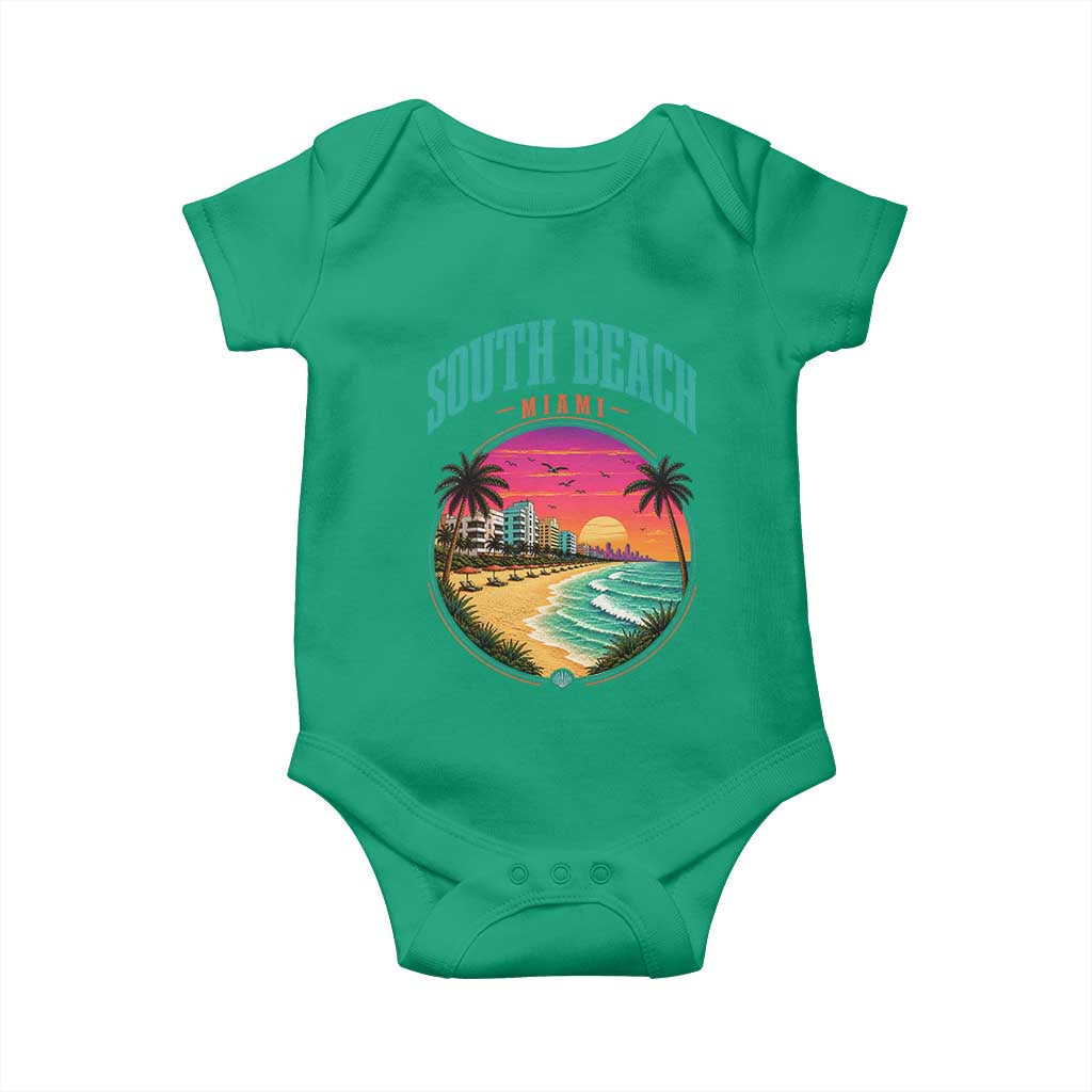 South Beach Miami Baby Onesie Retro Florida USA Souvenir Gift