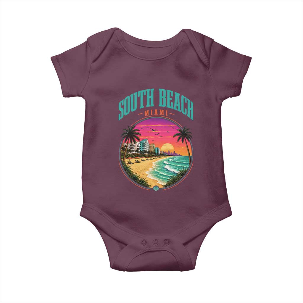 South Beach Miami Baby Onesie Retro Florida USA Souvenir Gift