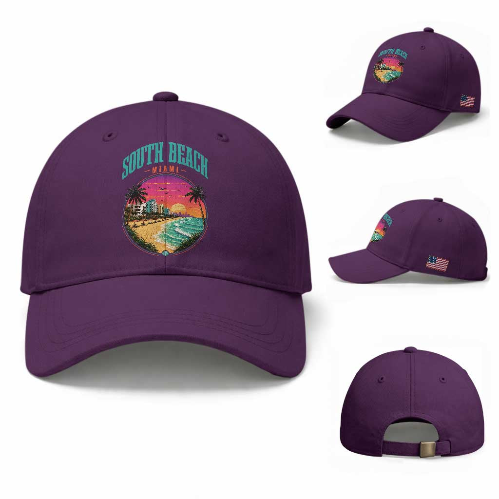 South Beach Miami Baseball Cap Retro Florida USA Souvenir Gift