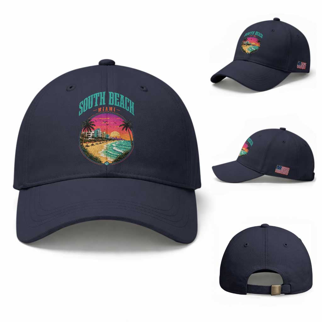 South Beach Miami Baseball Cap Retro Florida USA Souvenir Gift