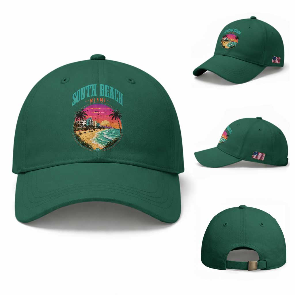 South Beach Miami Baseball Cap Retro Florida USA Souvenir Gift