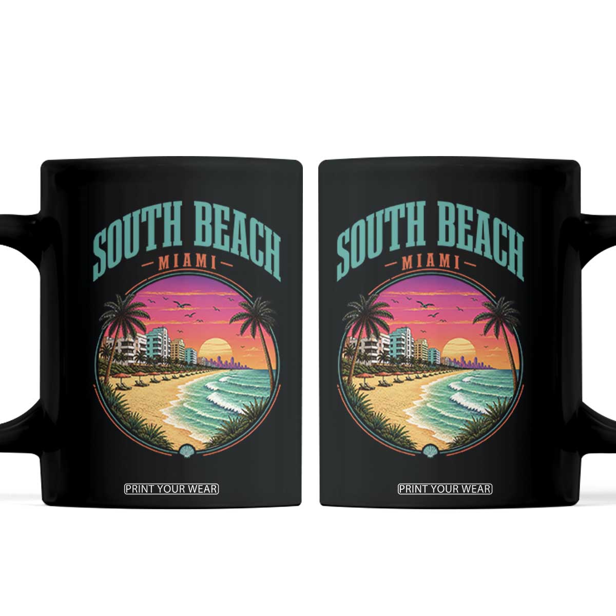 South Beach Miami Coffee Mug Retro Florida USA Souvenir Gift