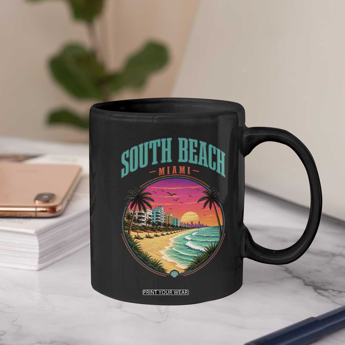 South Beach Miami Coffee Mug Retro Florida USA Souvenir Gift