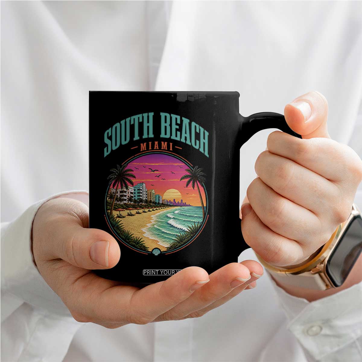 South Beach Miami Coffee Mug Retro Florida USA Souvenir Gift