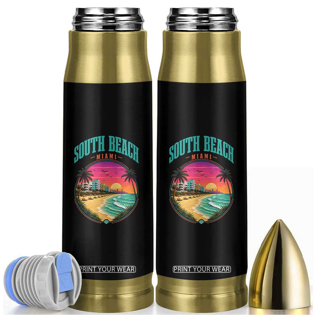 South Beach Miami Bullet Tumbler Retro Florida USA Souvenir Gift