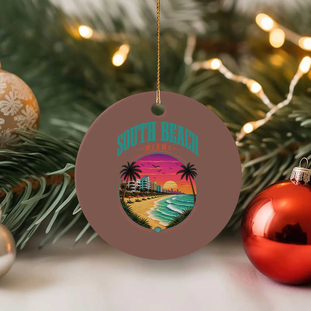 South Beach Miami Ceramic Ornament Retro Florida USA Souvenir Gift