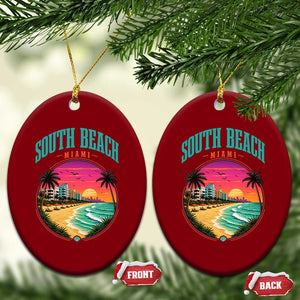 South Beach Miami Ceramic Ornament Retro Florida USA Souvenir Gift