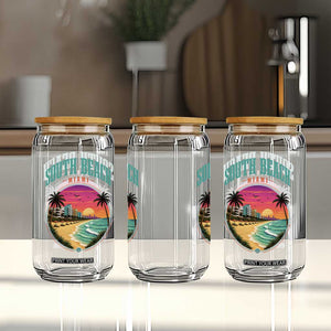 South Beach Miami Glass Can Retro Florida USA Souvenir Gift