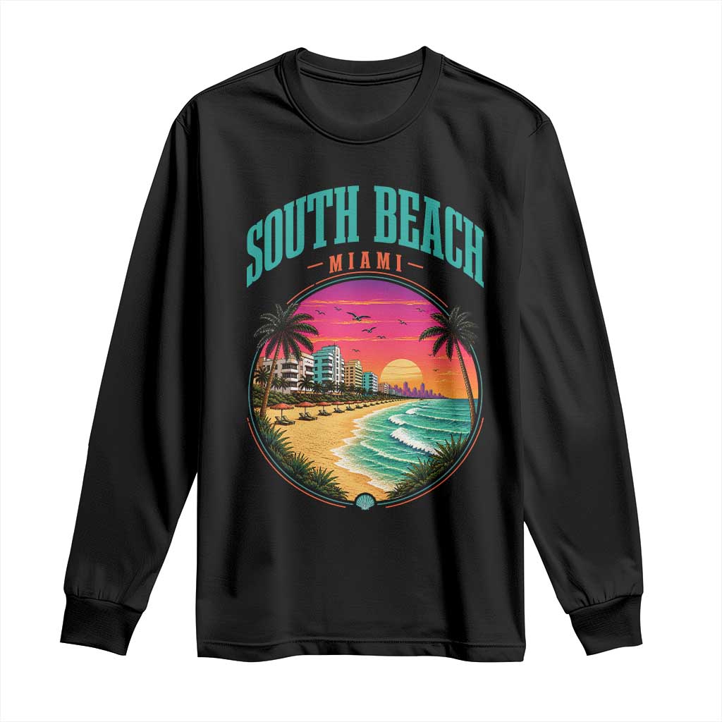 South Beach Miami Long Sleeve Shirt Retro Florida USA Souvenir Gift