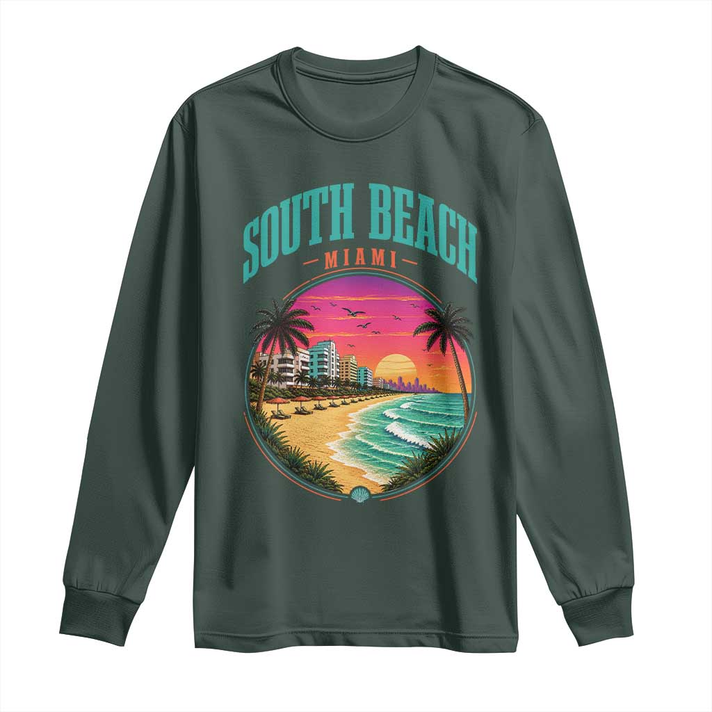 South Beach Miami Long Sleeve Shirt Retro Florida USA Souvenir Gift